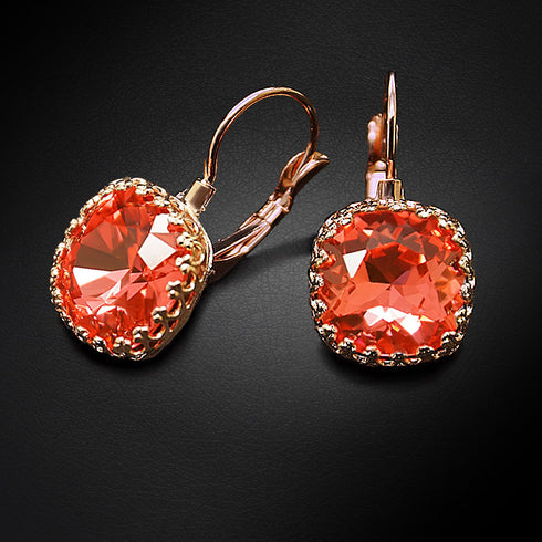 Auskarai "Vintāžš V (Padparadscha)" su Swarovski™ kristalais